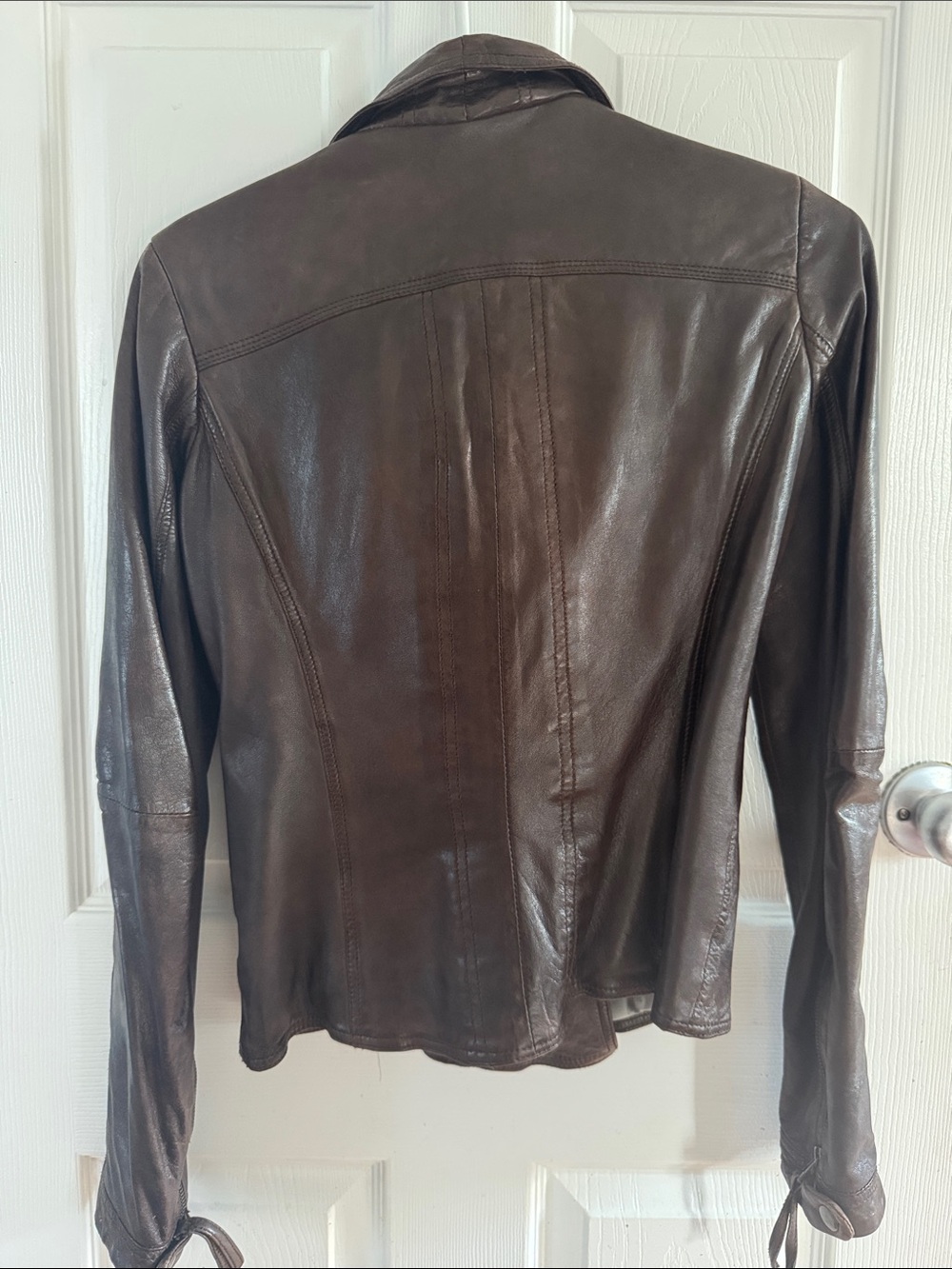 Danier Dark Brown Leather Moto Jacket - Picture 4 of 7